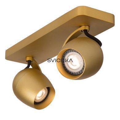 Потолочный точечный светильник Lucide PRESTON LED Dim to warm GU10 2x5W 2200K/3000K Matt Gold / Brass