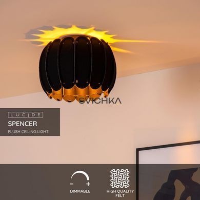 Потолочный светильник Lucide SPENCER &Oslash; 30 cm 1xE27 Black