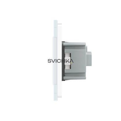 Розумний сенсорний ZigBee вимикач 2 сенсора 3 розетки Livolo білий скло (VL-C702Z/C7C3EU-11)