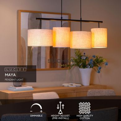 Подвесной светильник Lucide MAYA 4xE27 Cream