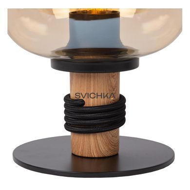 Настільна лампа Lucide ILONA &Oslash; 18 cm 1xE27 Amber, Amber, Чорний, Бурштинний, Бурштинний