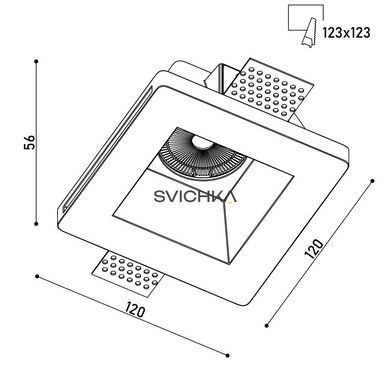 Светильник точечный врезной KLOODI KD-GIPS SQ120 H60
