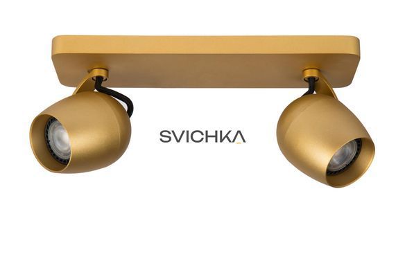 Потолочный точечный светильник Lucide PRESTON LED Dim to warm GU10 2x5W 2200K/3000K Matt Gold / Brass