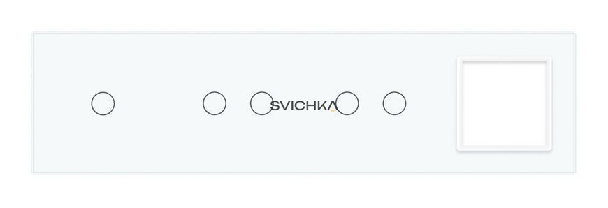 Рамка 4-постовая для одного 1-сенсорного двух 2-сенсорных выключателей и розетки (1-2-2-0) LIVOLO закалённое стекло
