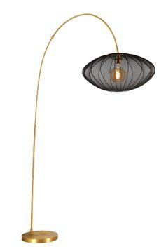 Торшер-дуга Lucide CORINA 1xE27 Black, BLACK, Matt Gold / Brass, Чорний, Чорний
