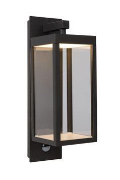 Настінний світильник для дому/вулиці Lucide CLAIRETTE LED 1x13W 3000K IP54 Motion & Day/Night Sensor Anthracite, Anthracite, Прозорий