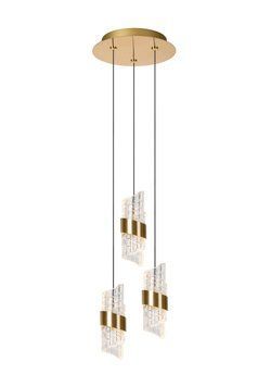 Підвісний світильник Lucide KLIGANDE &Oslash; 25 cm LED Dim. 3x8W 2700K Matt Gold / Brass, Matt Gold / Brass, Прозорий, Matt Gold / Brass