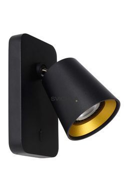 Бра Lucide TURNON LED Dim to warm GU10 1x5W 2200K/3000K Black, BLACK