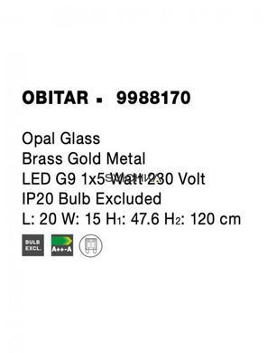 Підвісний світильник Nova luce Obitar 1 Gold