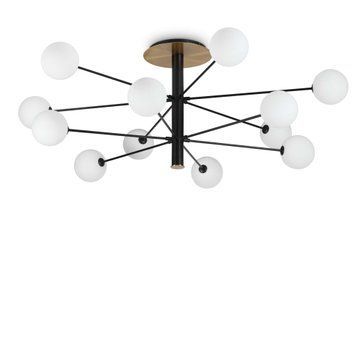 Люстра Ideal Lux Cosmopolitan pl12, Black/White, Білий; чорний, Прозорий, Чорний, Білий