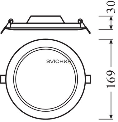 Врезной светильник Ledvance DL SLIM DN 155 12 W 4000 K WT