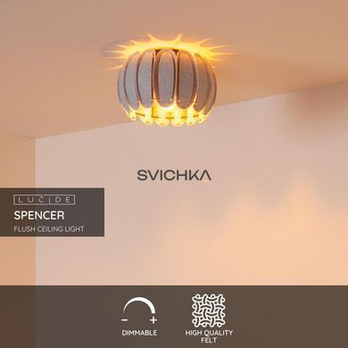 Потолочный светильник Lucide SPENCER &Oslash; 30 cm 1xE27 Grey