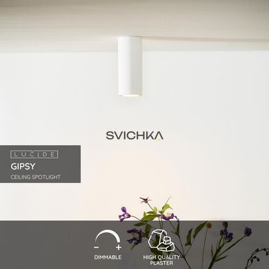 Стельовий точковий світильник Lucide GIPSY &Oslash; 7 cm 1xGU10 White, WHITE