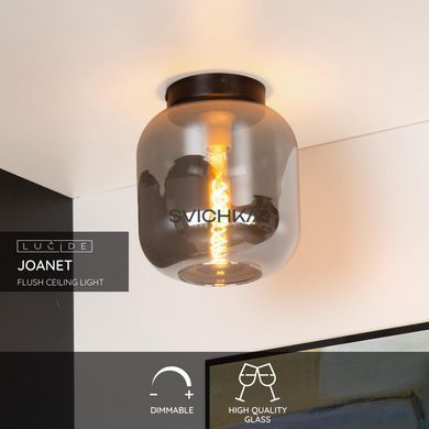 Стельовий світильник Lucide JOANET &Oslash; 25 cm 1xE27 Smoke Grey, Smoke Grey