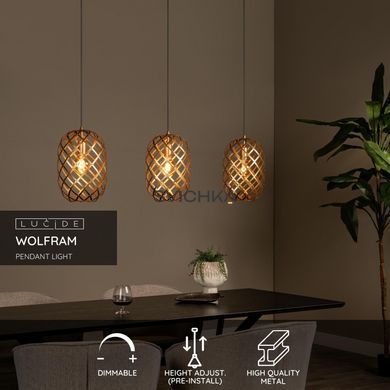 Подвесной светильник Lucide WOLFRAM 3xE27 Matt Gold / Brass
