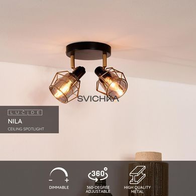 Потолочный точечный светильник Lucide NILA 2xE14 Black