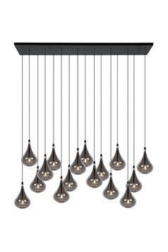 Підвісний світильник Lucide TEARS LED Dim. G4 16x1,5W 3000K Black, BLACK, Димчатий, Димчатий
