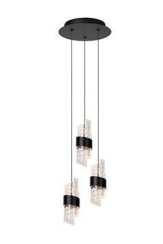 Підвісний світильник Lucide KLIGANDE &Oslash; 25 cm LED Dim. 3x8W 2700K Black, BLACK, Прозорий, Чорний