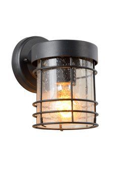 Настінний світильник для дому/вулиці Lucide KEPPEL 1xE27 IP23 Black, BLACK