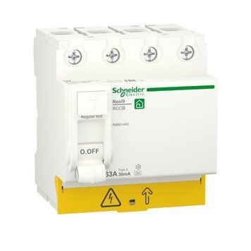 Диференціальний вимикач навантаження RESI9 Schneider Electric 63 A, 30 мA, 4P, тип А