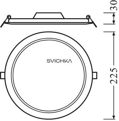 Врізний світильник Ledvance DL SLIM DN 210 18 W 3000 K WT