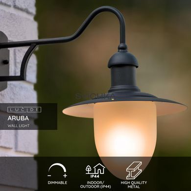 Настенный светильник для дома/улицы Lucide ARUBA 1xE27 IP44 Black