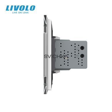 Розетка універсальна з USB розеткою Livolo білий скло (VL-C7C1AUSB-11)