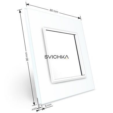 Рамка 1-постова LIVOLO, загартоване скло, біла, 80&times;80 мм (VL-P7E-2W)
