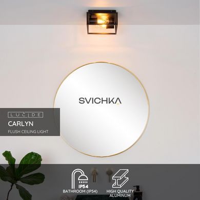 Потолочный светильник для ванной Lucide CARLYN 2xE14 IP54 Black
