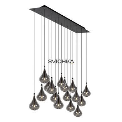 Підвісний світильник Lucide TEARS LED Dim. G4 16x1,5W 3000K Black, BLACK, Димчатий, Димчатий
