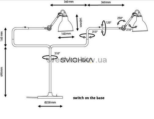 Настільна лампа Lampe Gras 317-Bl-Bl-Cop, Білий, Білий