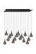 Підвісний світильник Lucide TEARS LED Dim. G4 16x1,5W 3000K Black, BLACK, Димчатий, Димчатий