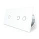 Умный сенсорный ZigBee выключатель 3 сенсора (1-2) Livolo белый стекло (VL-C701Z/C702Z-11)