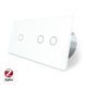 Умный сенсорный ZigBee выключатель 3 сенсора (1-2) Livolo белый стекло (VL-C701Z/C702Z-11)