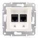 Двойная компьютерная розетка RJ45 UTP кат.6 Schneider Electric Sedna
