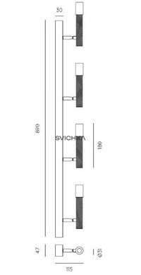 Стельовий світильник Aromas Ycro 4, Black/Gold