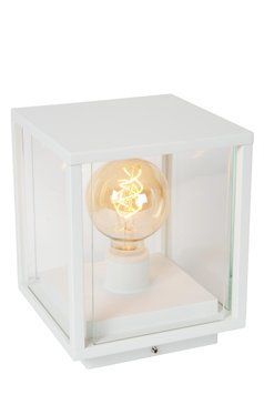 Вуличний стовпчик Lucide CLAIRE 1xE27 IP54 White, WHITE, Прозорий