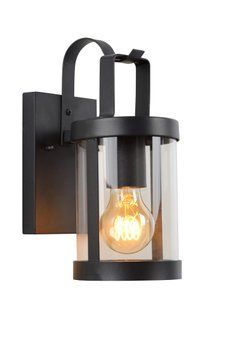 Настінний світильник для дому/вулиці Lucide LINDELO 1xE27 IP23 Black, BLACK