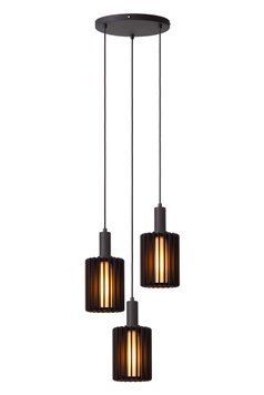Підвісний світильник Lucide LAMBRES 3xE27 Black, BLACK, Чорний, Чорний