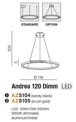 Підвісний світильник Azzardo ANDREA 120 Black