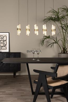 Підвісний світильник Lucide KLIGANDE LED Dim. 5x7,8W 2700K Matt Gold / Brass, Matt Gold / Brass, Прозорий, Matt Gold / Brass