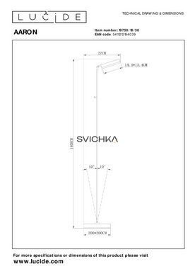 Напольная лампа для чтения Lucide AARON LED Dim. 1x12W 2700K/4000K Black