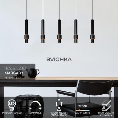 Подвесной светильник Lucide MARGARY LED Dim. 5x4,2W 2700K Black