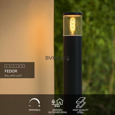 Вуличний стовпчик Lucide FEDOR 1xE27 IP44 Black, BLACK