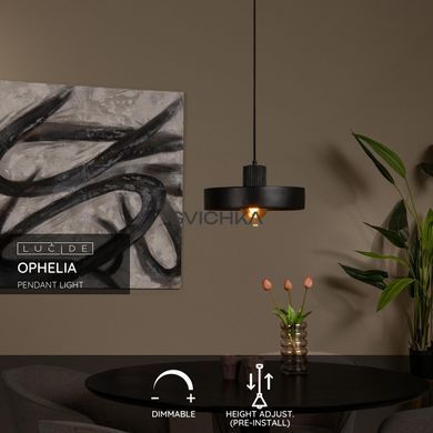 Підвісний світильник Lucide OPHELIA &Oslash; 35 cm 1xE27 Black, BLACK