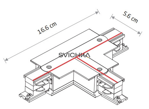 З'єднувач Т-подібний для 3-х фазної трекової системи Nowodvorski 8246 CTLS Recessed Power T Connector Right 1, Black
