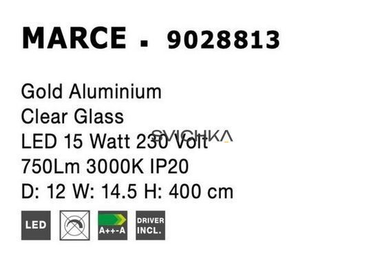 Підвісний світильник Nova luce MARCE 3 Gold