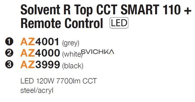 Стельовий світильник Azzardo SOLVENT 110, White