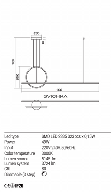 Подвесной светильник REDO 01-1734 GIOTTO White + Dimmable