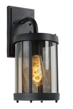 Настінний світильник для дому/вулиці Lucide MAKKUM 1xE27 IP23 Black, BLACK